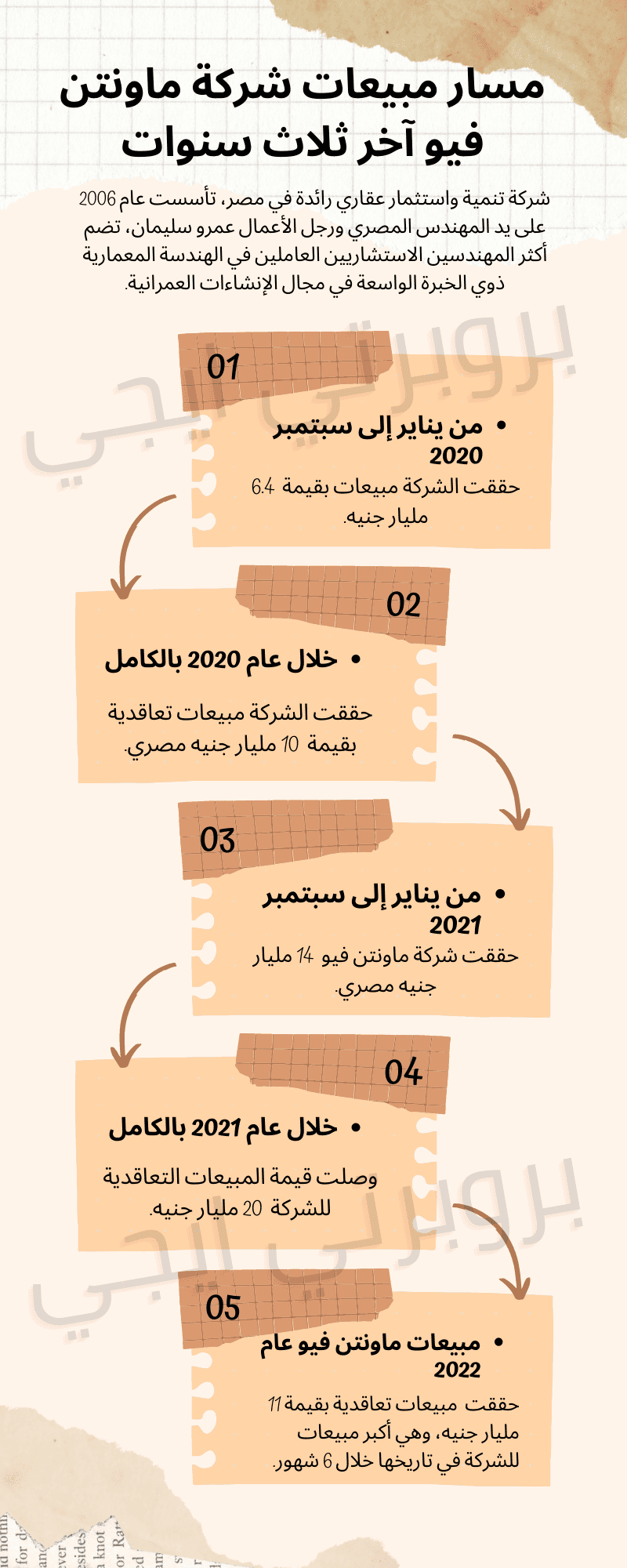 انفوجراف عن مبيعات شركة ماونتن فيو آخر 3 سنوات.