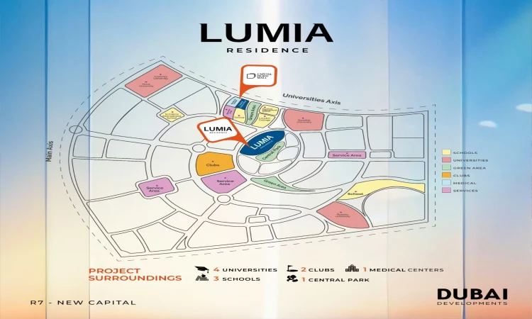 خريطة موقع كمبوند لوميا ريزيدنس العاصمة الادارية