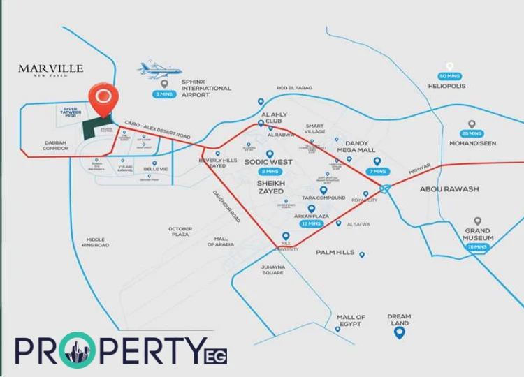 كمبوند المراسم الشيخ زايد موقع كمبوند المراسم الشيخ زايد على الخريطة