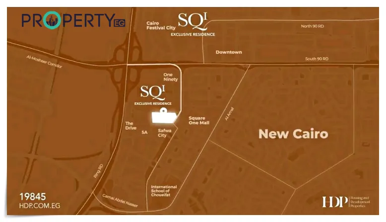 موقع كمبوند SQ1 القاهرة الجديدة