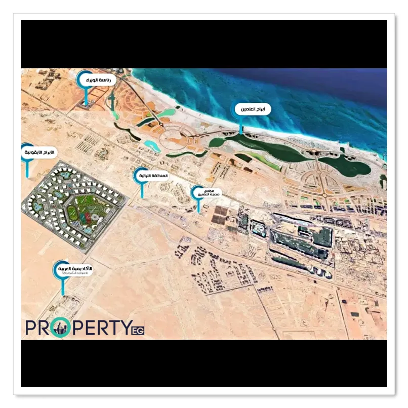 موقع قرية سانتوريني العلمين الجديدة موقع قرية سانتوريني العلمين الجديدة