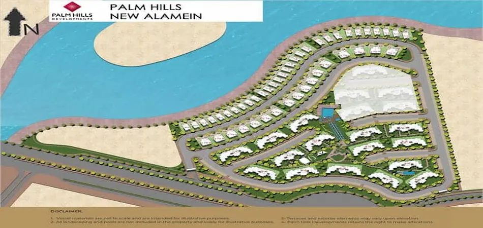 تفاصيل قرية بالم هيلز العلمين الجديدة Palm Hills New Alamein 3 صورة توضح المخطط الرئيسي لبالم هيلز العلمين