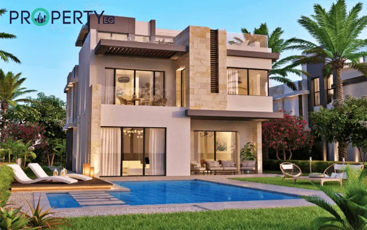 تاوني اكتوبر فيلا بحمام سباحة في كمبوند تاوني هايد بارك أكتوبر