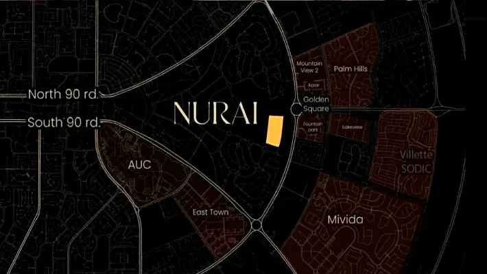 خريطة كمبوند نوراي القاهرة الجديدة موقع كمبوند نوراي التجمع الخامس