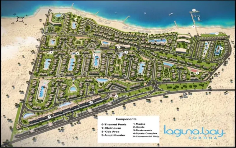 قرية لاجونا باي العين السخنة laguna bay مساحات واسعار 2026 1 ماستر بلان قرية لاجونا باي العين السخنة