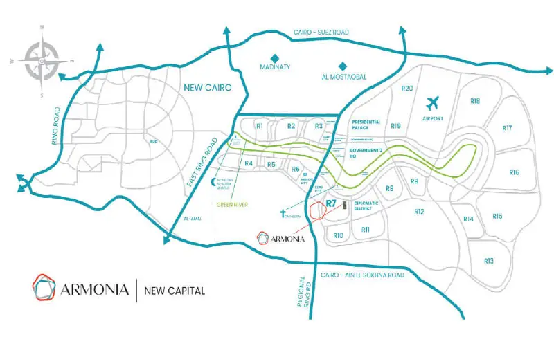 مول ارمونيا ووك العاصمة الإدارية وحدتك بالتقسيط 10 سنوات 1 Armonia Walk New Capital