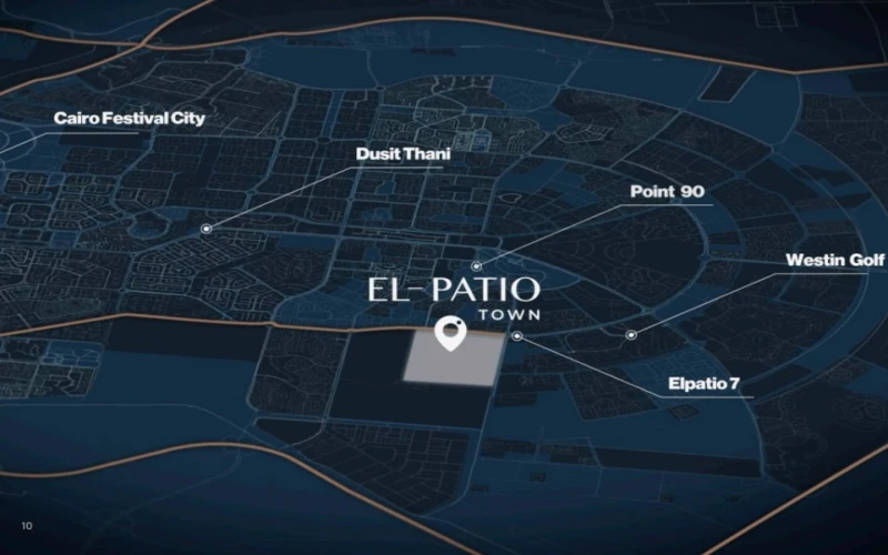 El Patio Town New Cairo موقع كمبوند الباتيو تاون التجمع الخامس