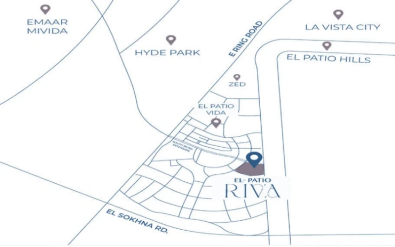 موقع الباتيو ريفا التجمع السادس موقع El Patio Riva New Cairo