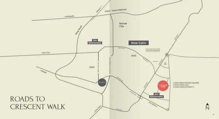 كريسنت ووك التجمع الخامس كمبوند كريسنت ووك التجمع السادس