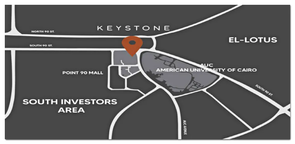 خريطة توضيحية لموقع مول كي ستون موقع مول كي ستون التجمع الخامس