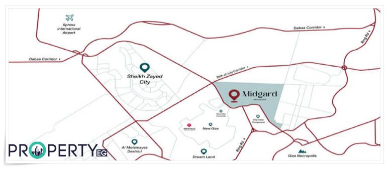موقع كمبوند ميدجارد ريزيدنس اكتوبر موقع كمبوند ميد جارد ريزيدنس