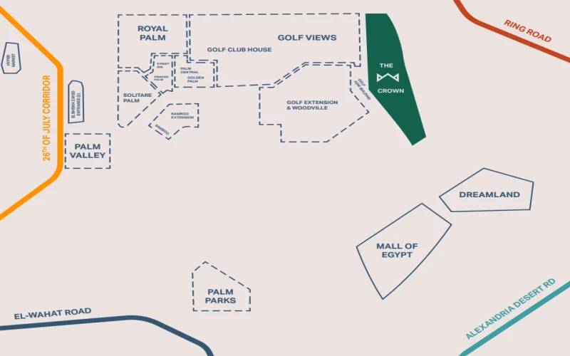 The Crown Palm Hills The Crown Palm Hills October Location