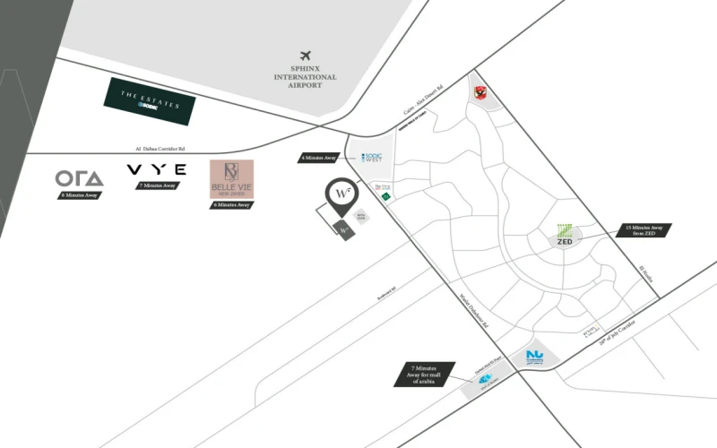 Location of West End EL Sheikh Zayed West End Compound Location